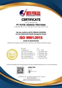 Certificate ISO Adinda Azzahra Tour