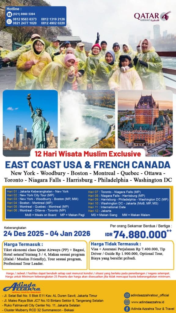 wisata muslim east coast USA canada
